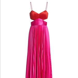 ISO AMUR ELODIE DRESS ORANGE AND PINK